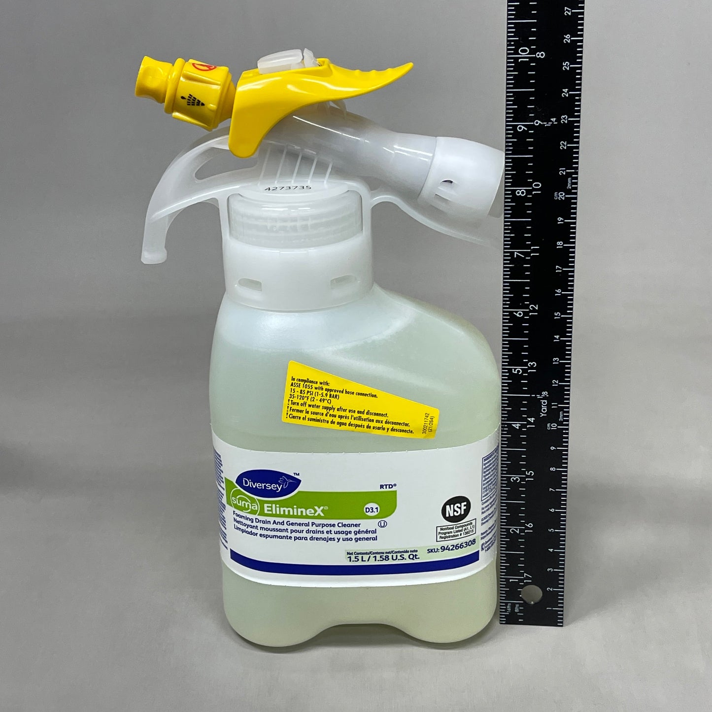 ZA@ DIVERSEY Suma Eliminex Foaming Drain & General Purpose Cleaner 10-PK x 1.5L 94266308 (New) A