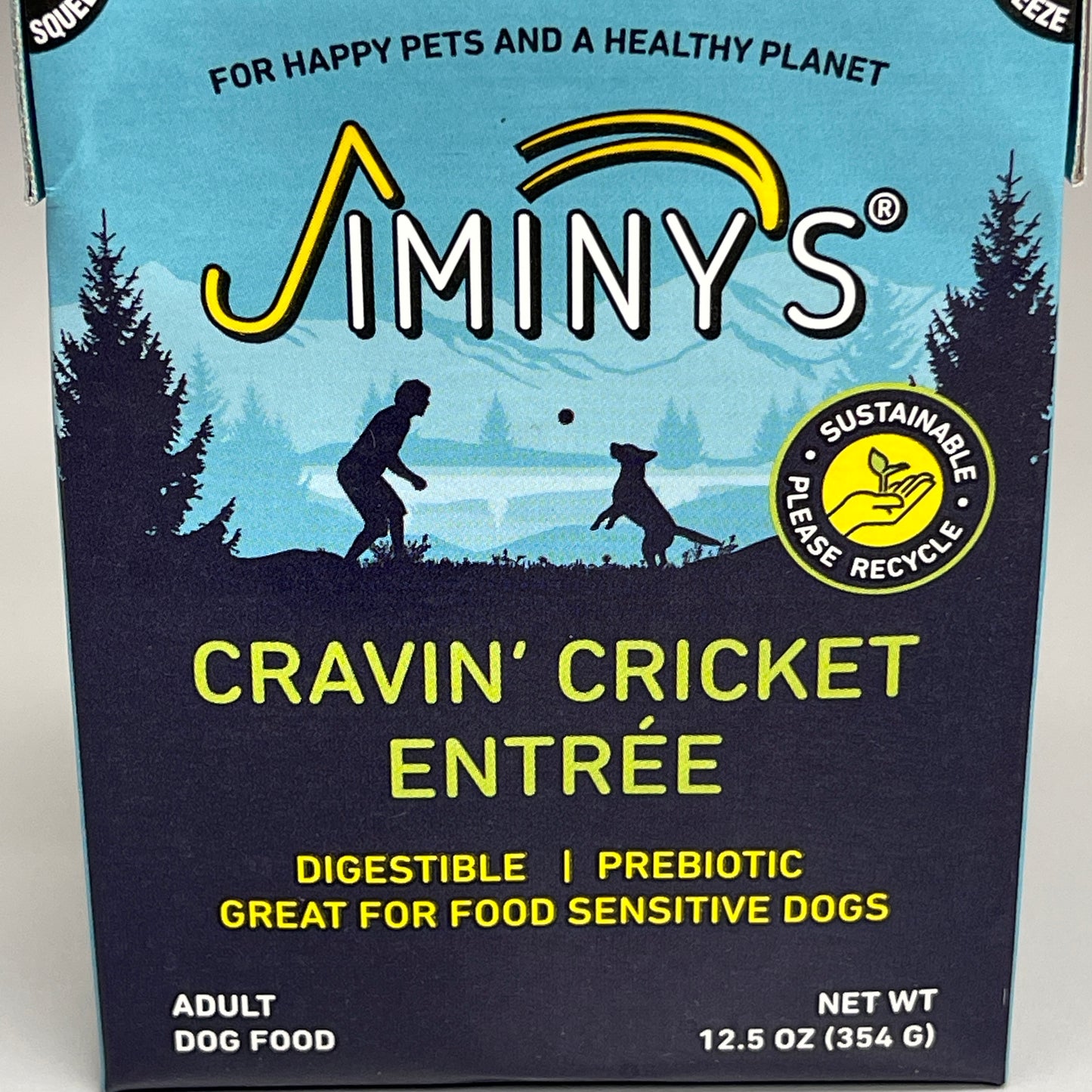 JIMINY'S 6-PACK! Cravin Cricket Entree Wet Adult Dog Food 12.5 oz Digestible Prebiotic for Sensitive Dogs (7/24)