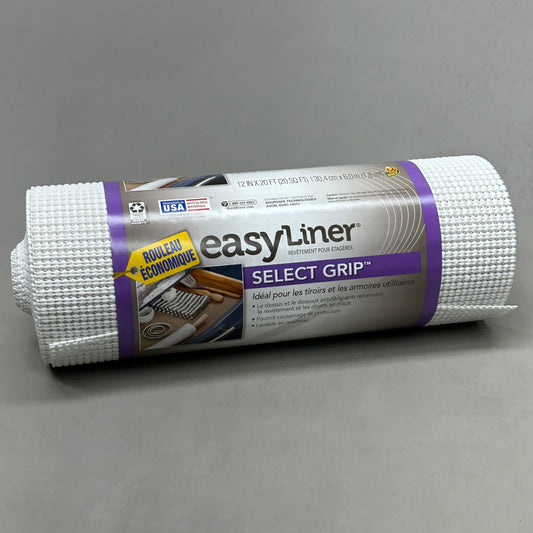 DUCK BRAND Easy Liner Shelf Liner Select Grip White 12 in X 20 ft (New)