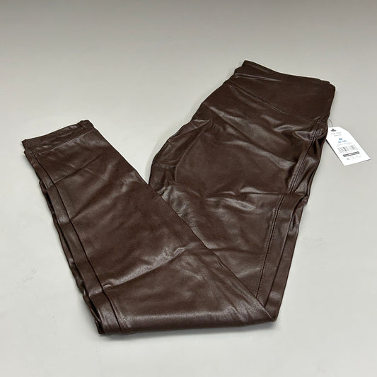 TIME AND TRU Women's Faux Leather Leggings Sz M 8-10 Brown (New)