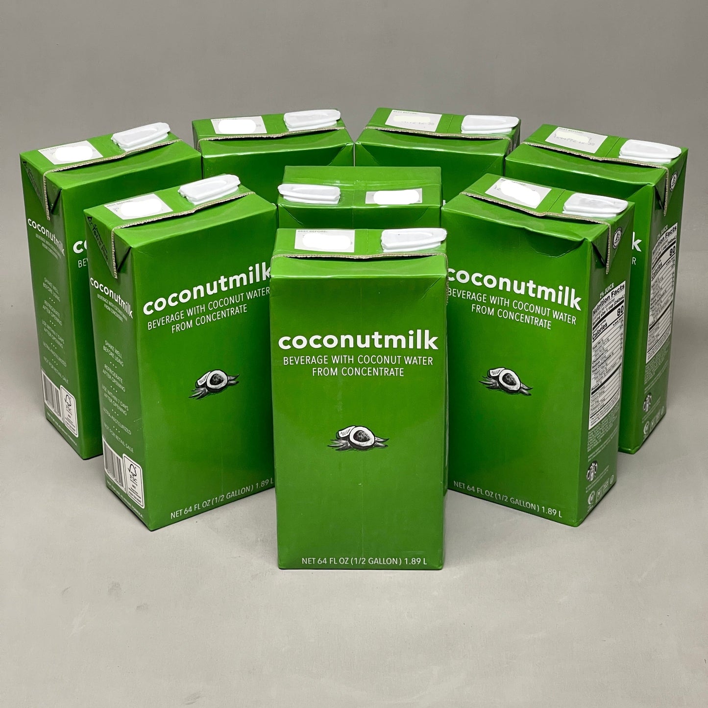 ZA@ STARBUCKS (8 PACK) Coconut Milk Beverage From Concentrate 64 fl oz BB 12/25 (Expired)