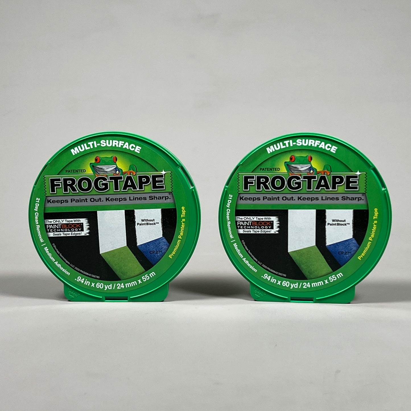 2-PK SHURTAPE FROGTAPE Multi-Surface Masking Tape Green 0.94 in x 60 yd 332785 (New)