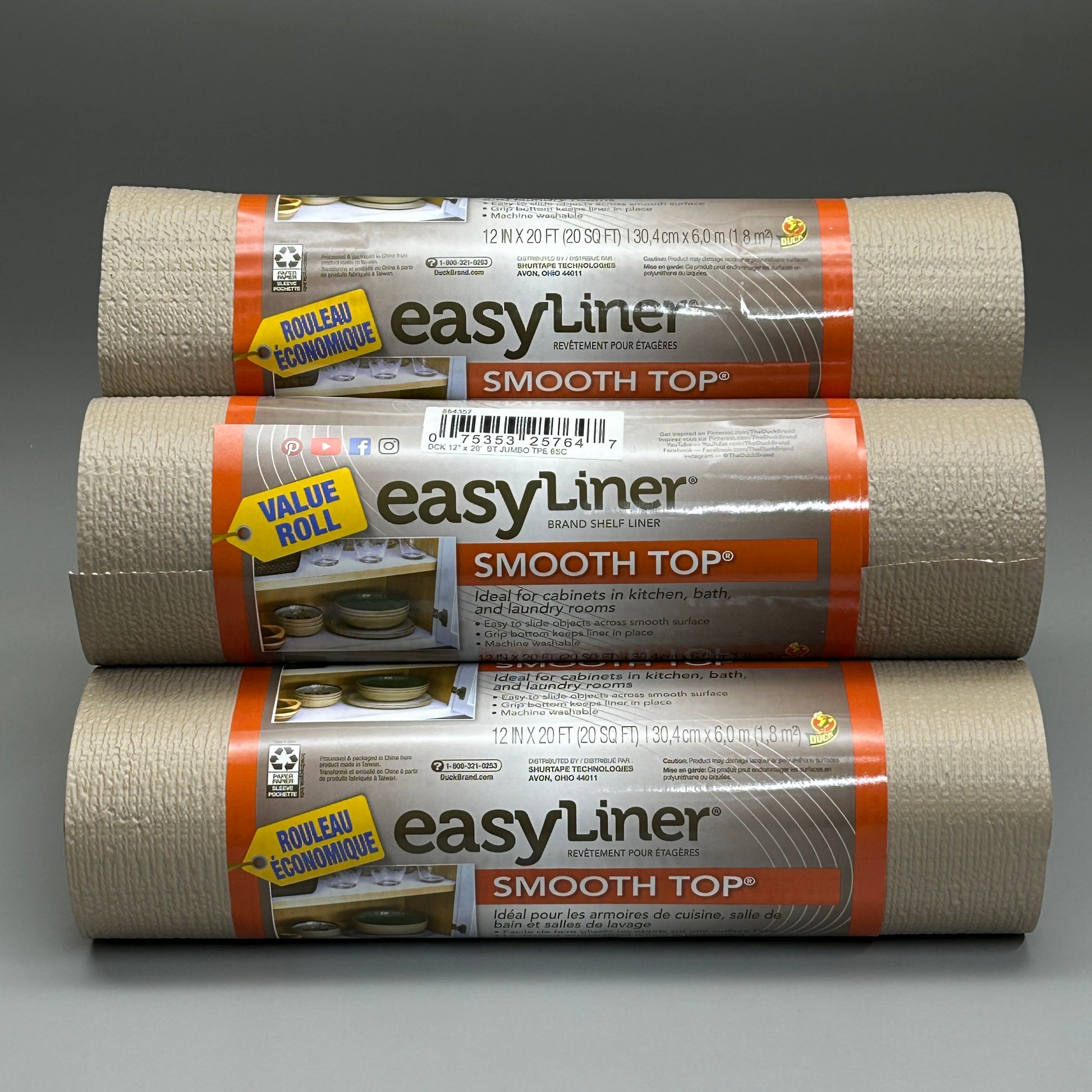 Smooth Top Easy Liner Brand Shelf Liner, White, 12 x 10