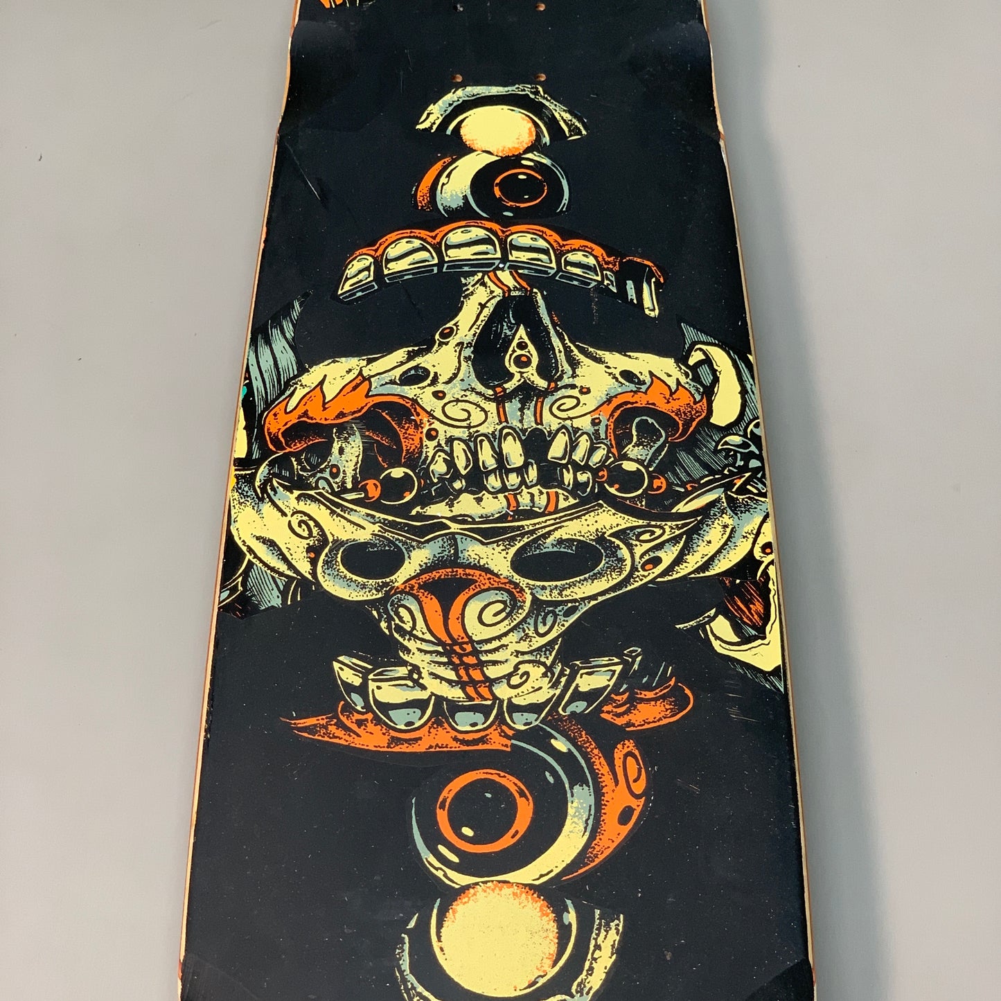 LANDYACHTZ Longboard/Skateboard Black Skull Deck Canadian Maple 37.5"x9" (New Other)