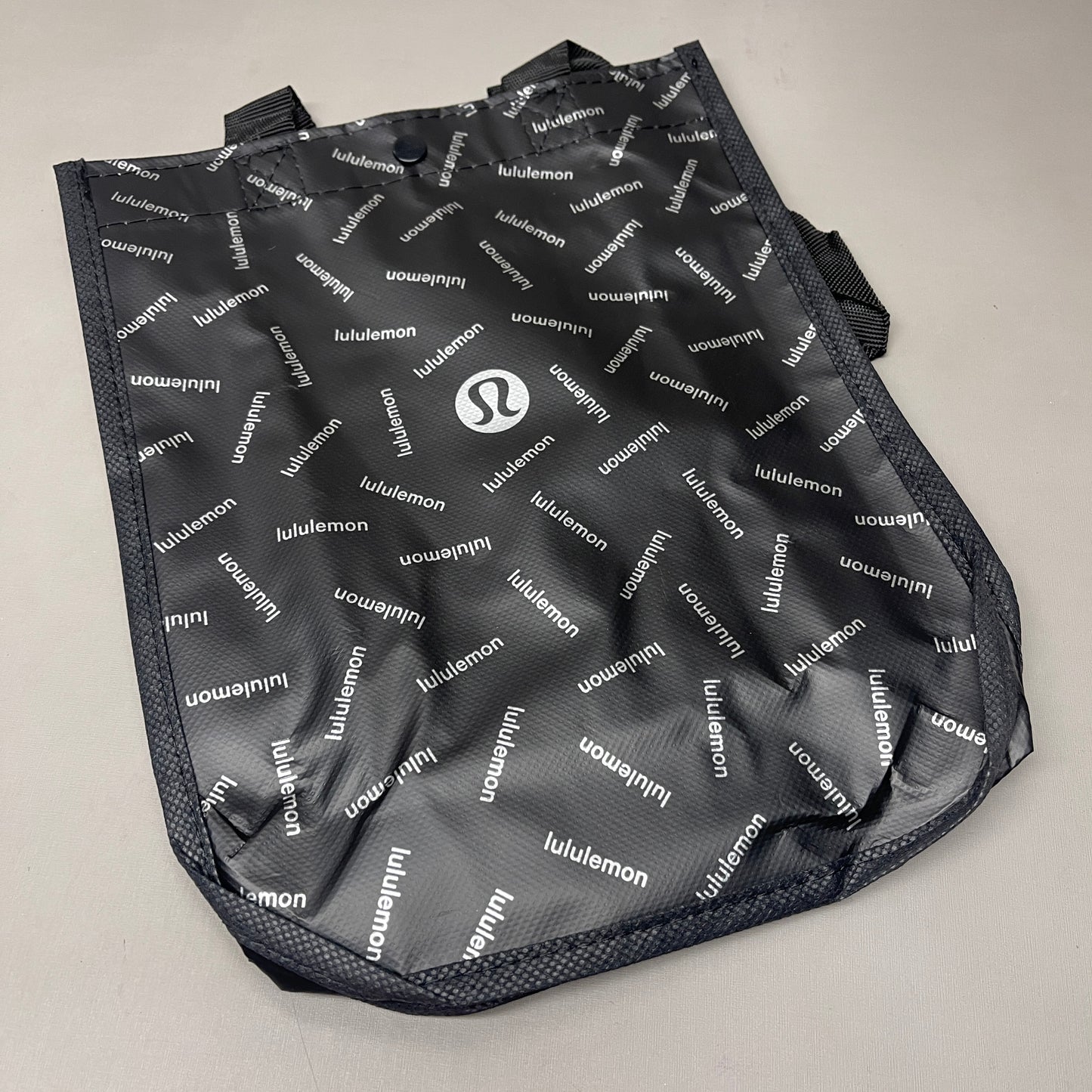 LULULEMON 3-PACK! Reusable Tote Shopping Bags Sz 9"W x 12"H x 4"D Black (New)