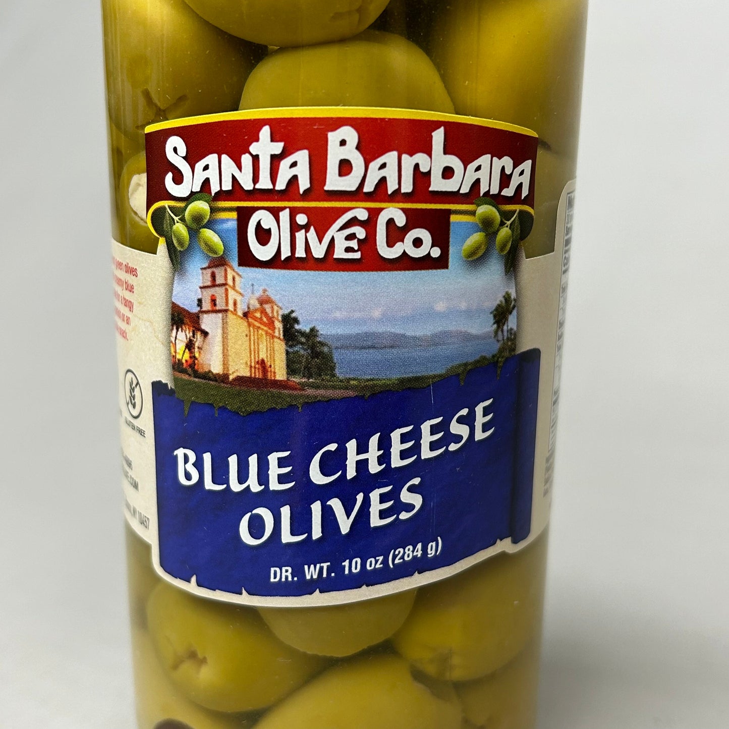 ZA@ SANTA BARBARA OLIVE CO. 6-PACK! Blue Cheese Stuffed Olives 10 oz Jars BB 11/24 (New) B