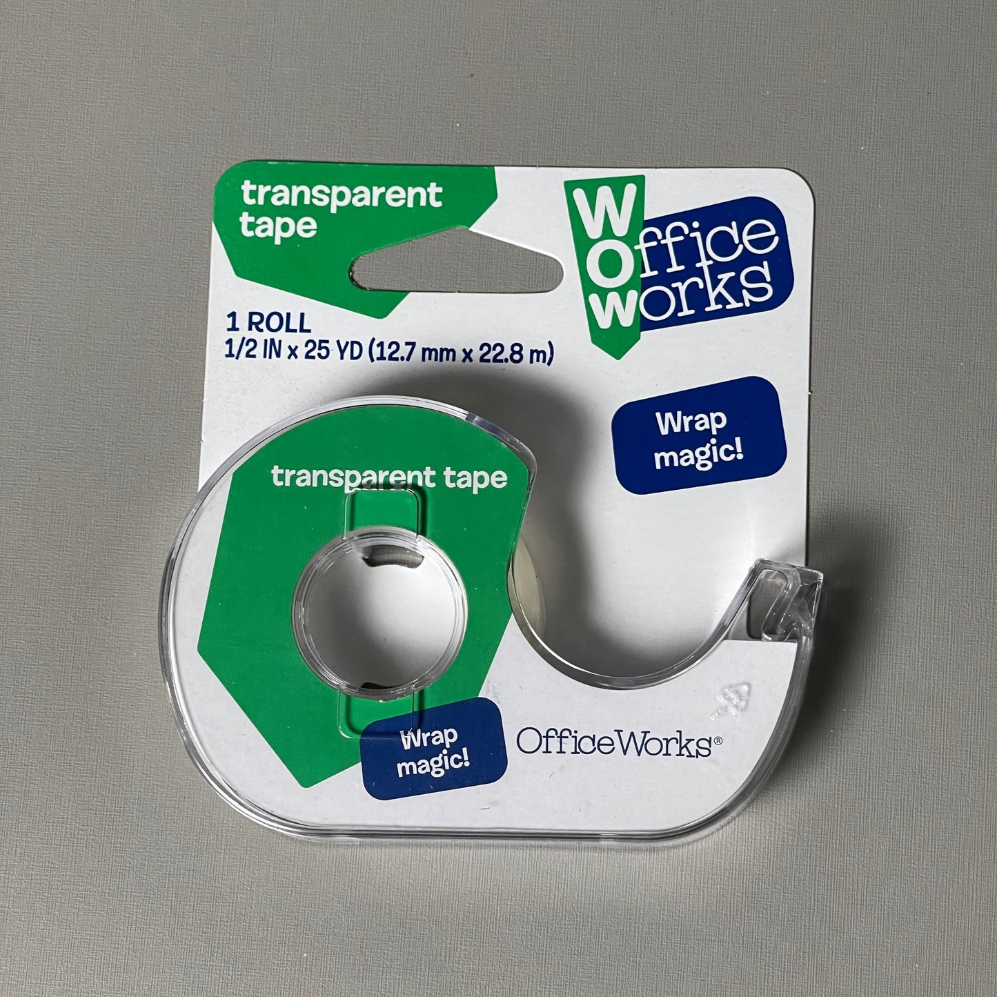 ZA@ WOW Office Works Transparent Tape 6 Pack 1/2" X 25 YD Per Roll B