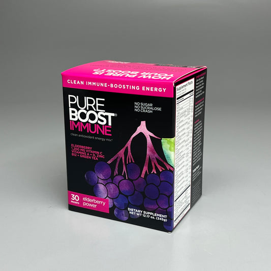PUREBOOST IMMUNE Antioxidant Energy Mix 30 Packets Elderberry Power 04/24 (New)