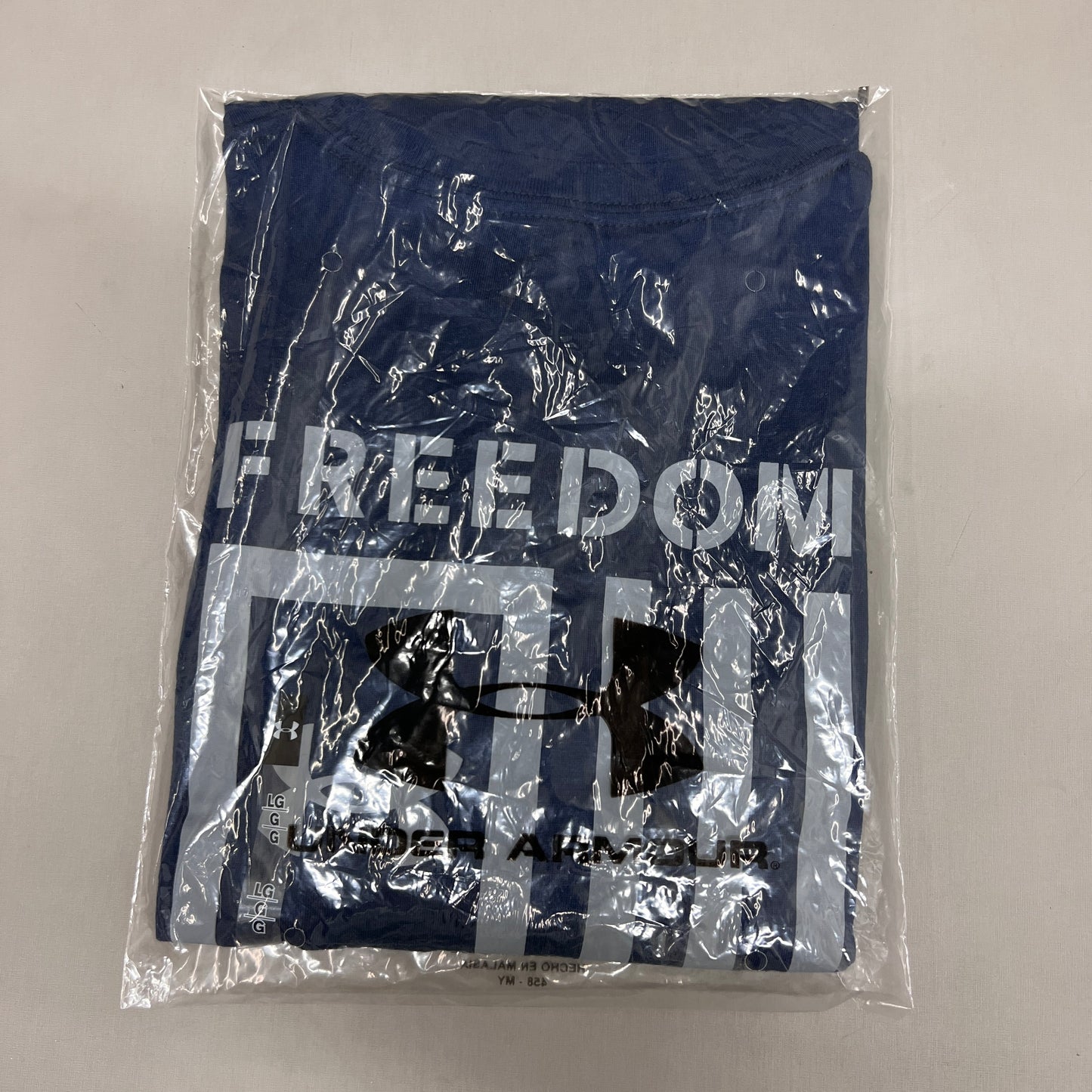 UNDER ARMOUR Freedom Flag T-Shirt Men's Navy Academy / Steel-408 Sz L 1370810 (New)