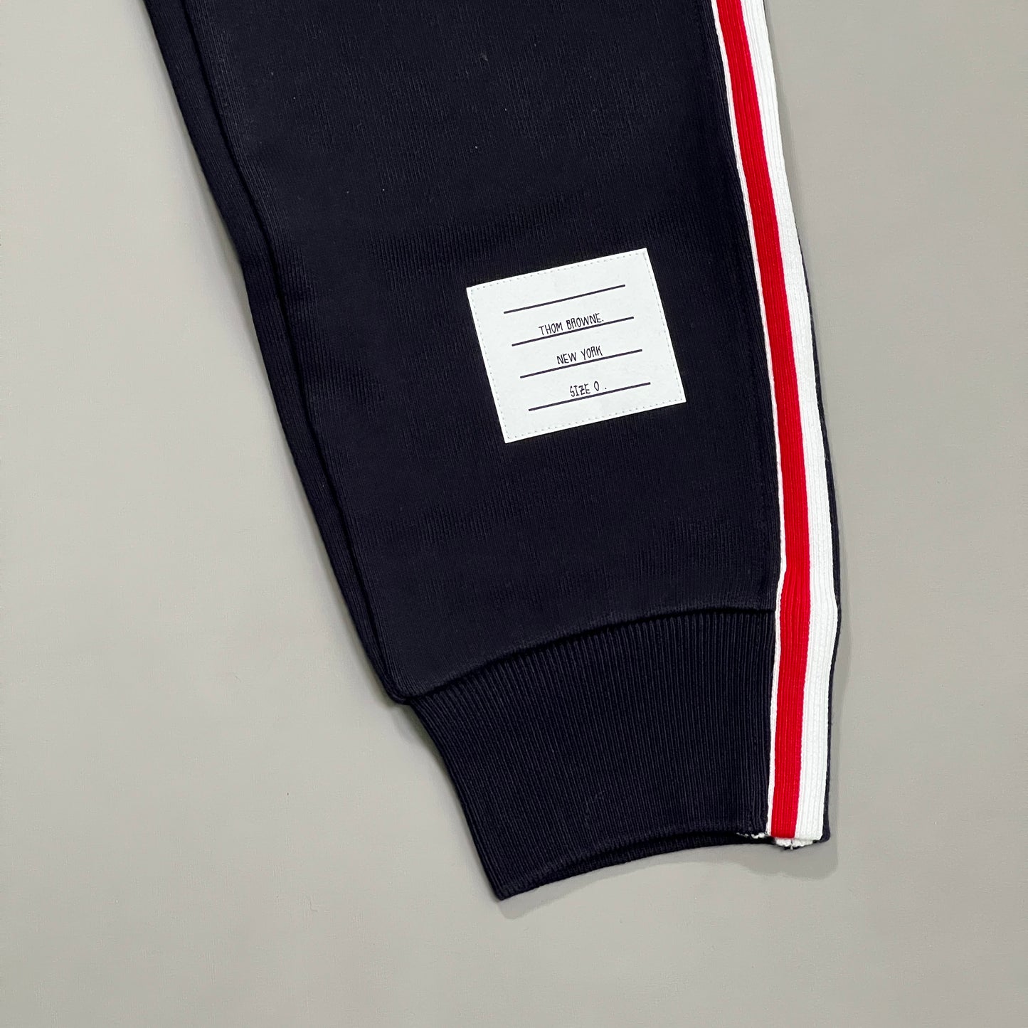 THOM BROWNE Sweatpants in Classic Loopback w/RWB Side Stripes Navy Size 0 (New)