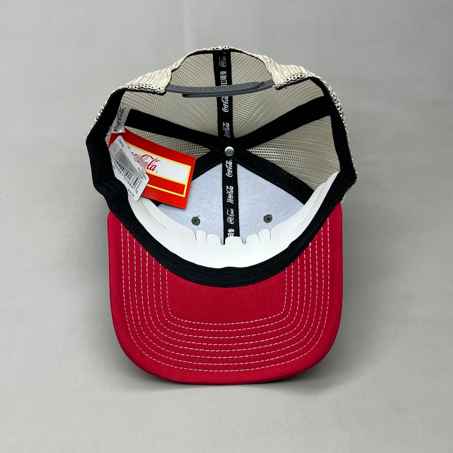 COCA-COLA Logo Trucker Baseball Cap Sz One Size Grey / Red 23639 (New)