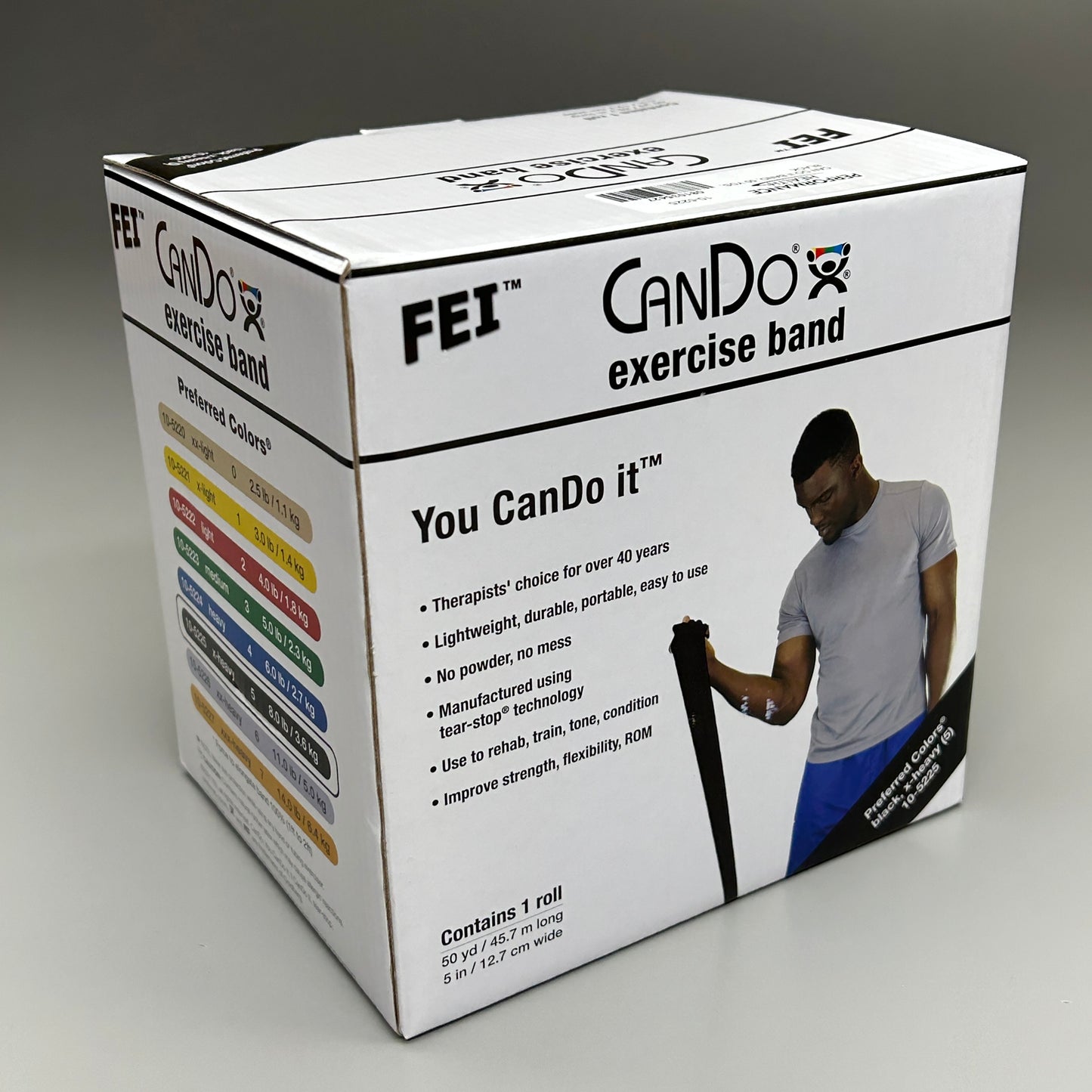 CANDO Exercise Band X-Heavy 50 yd 8 lb Black (New)