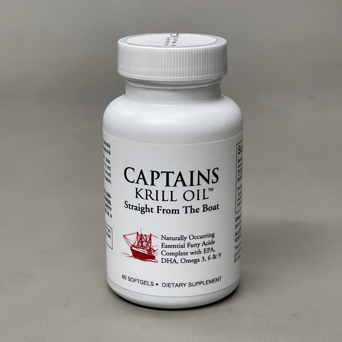 CAPTAIN KRILLS Krill Oil Dietary Supplement Omega 3, 6, 9 - 60 Softgels BB 11/23 (New)