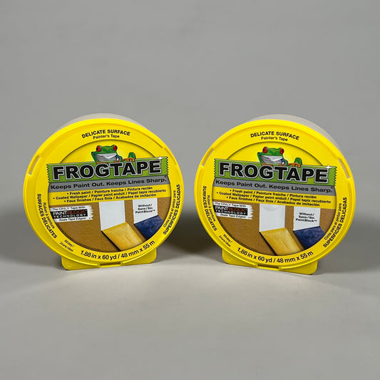 2-PK SHURTAPE FROGTAPE Multi-Surface Masking Tape Yellow 1.88 in x 60 yd 334561 (New)