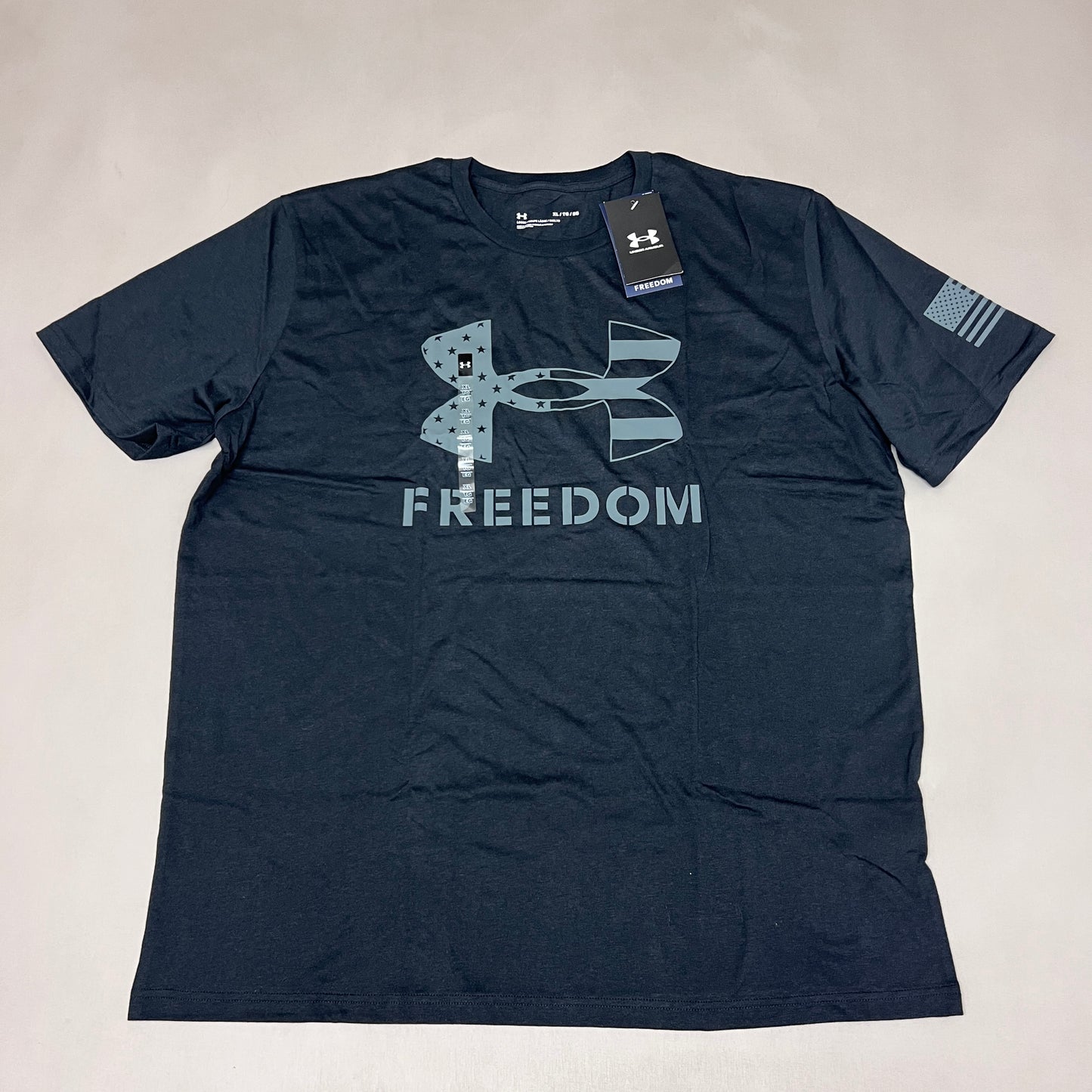 UNDER ARMOUR Freedom Logo T-Shirt Men's Marine Navy Sz XL 1370811 (New)