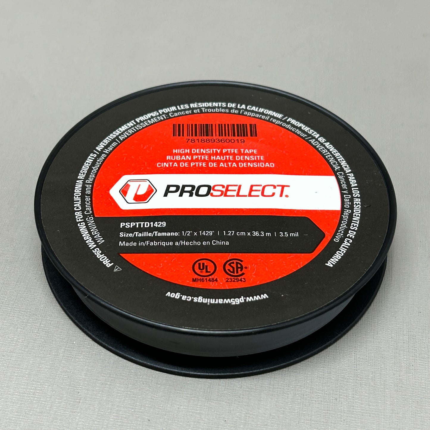 PROSELECT 5 Pack! ptfe Teflon Seal Thread Tape 1/2" x 1429" Gray PSPTTD1429 (New)