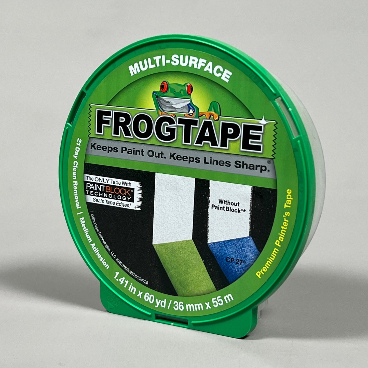 2-PK SHURTAPE FROGTAPE Multi-Surface Masking Tape Green 1.41 in x 60 yd 1396747 (New)
