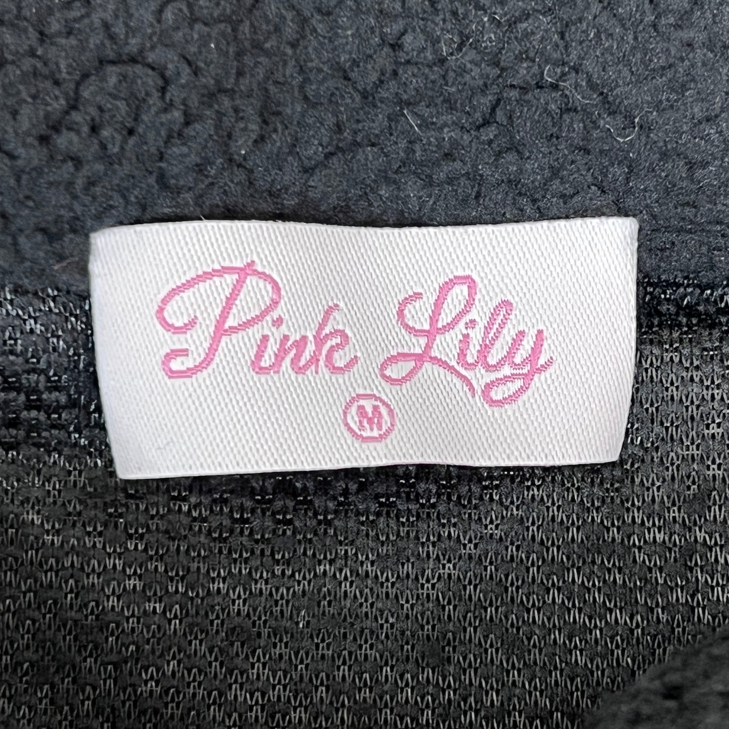 PINK LILY Fleece Button-up Jacket Women's Sz M Black PL177 (New)