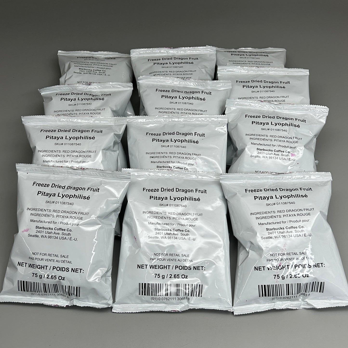 ZA@ STARBUCKS (12 PACK) Freeze Dried Dragonfruit for Beverages 2.65oz BB 08/26