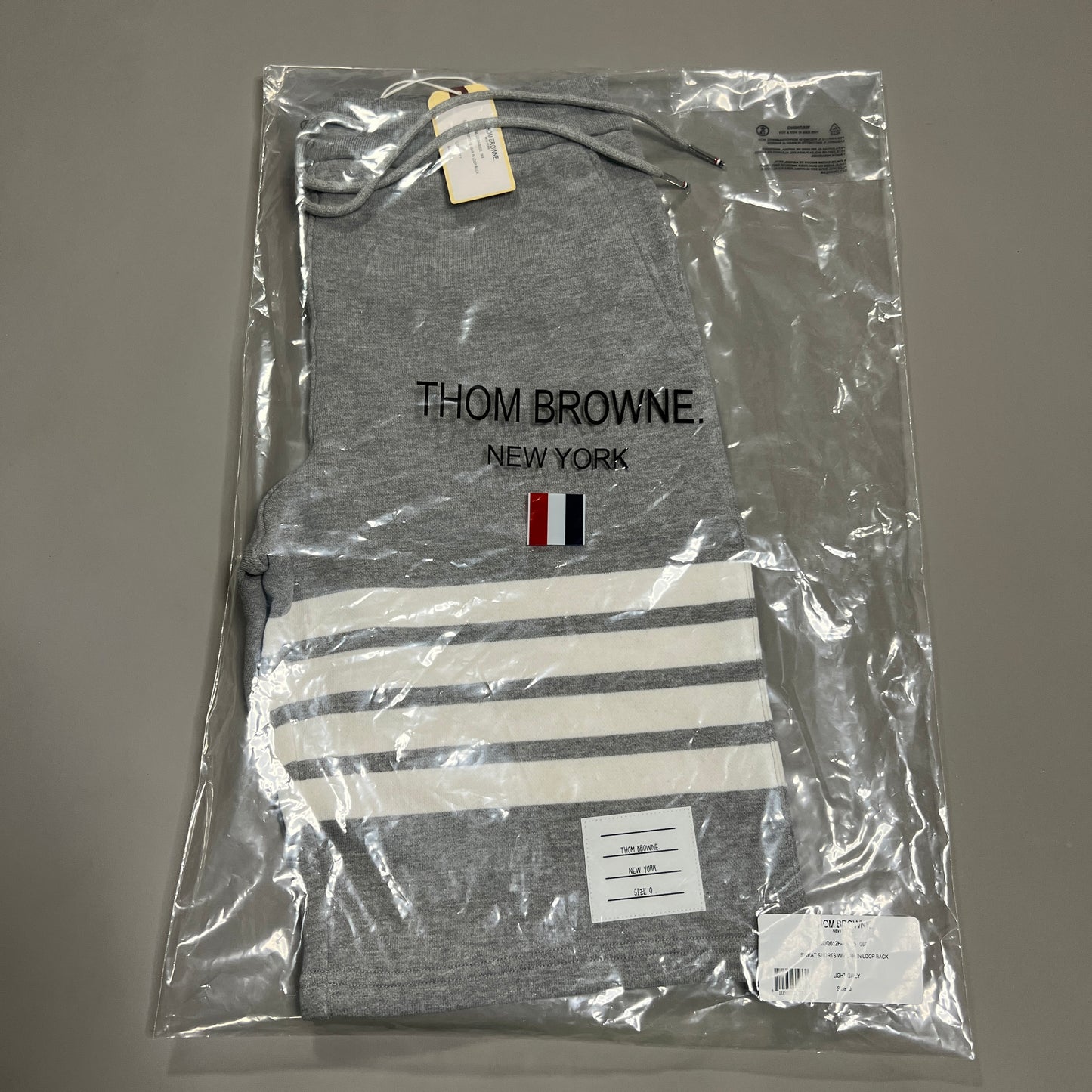 THOM BROWNE Classic Sweat Shorts w/4 Bar Loop Back Light Grey Size 0 (New)