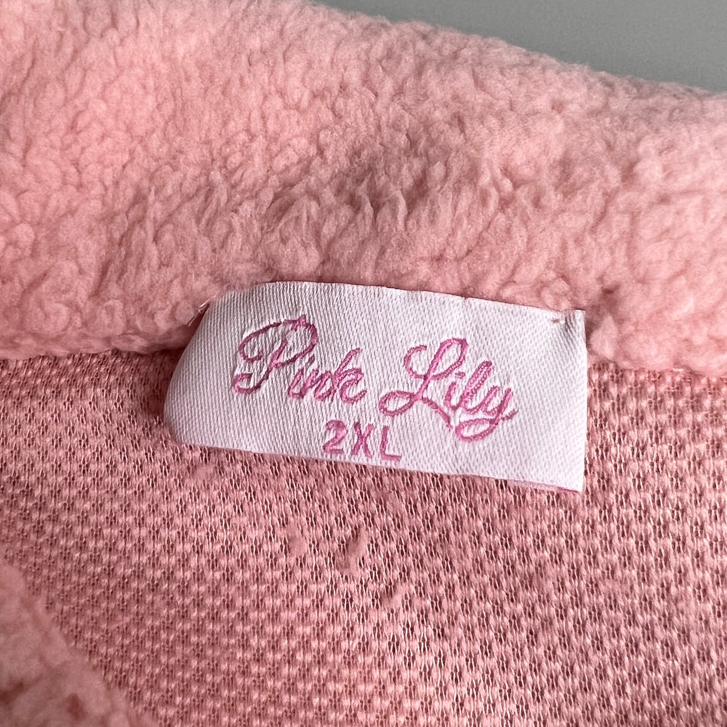 PINK LILY Fleece Button-up Jacket Women's Sz 2XL Mauve Pink PL177 (New)