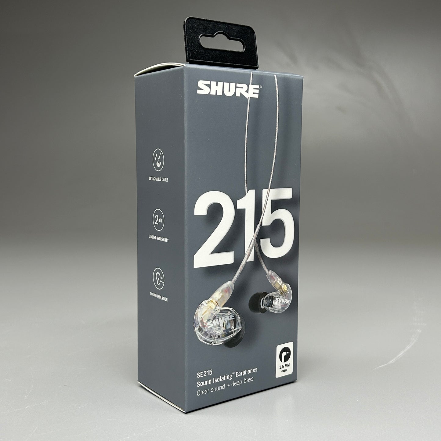 SHURE Professional Sound Isolating Earphones 64" Cable Length SE215 Clear (New)