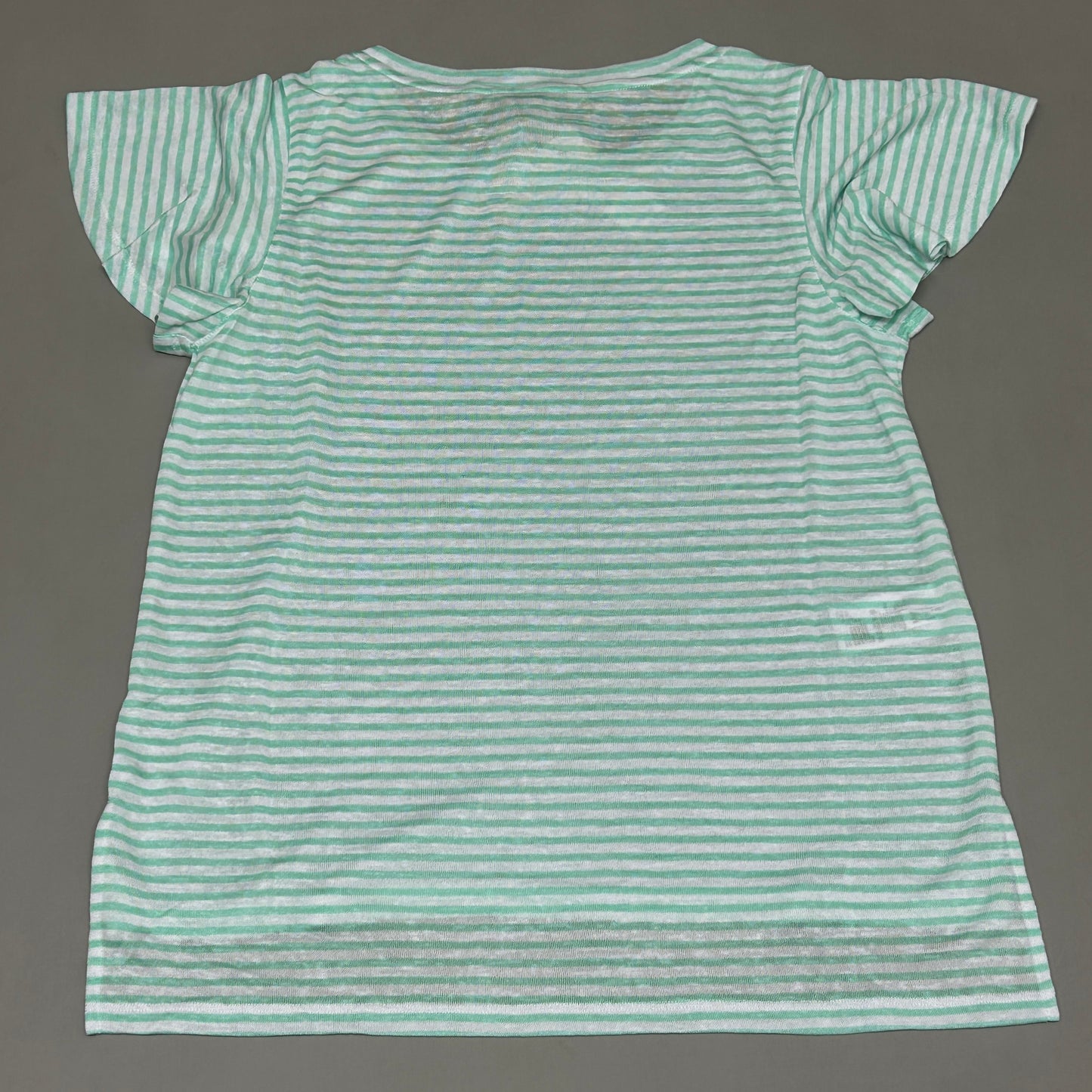 TOMMY BAHAMA Women's Bungalow Stripe Lana Top Short Sleeve Green/White Size M (New)