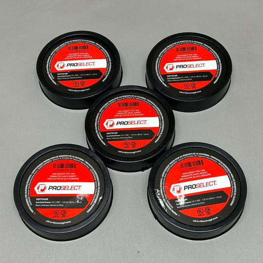 PROSELECT 5 Pack! ptfe Teflon Seal Thread Tape 1/2" x 1429" Gray PSPTTD1429 (New)