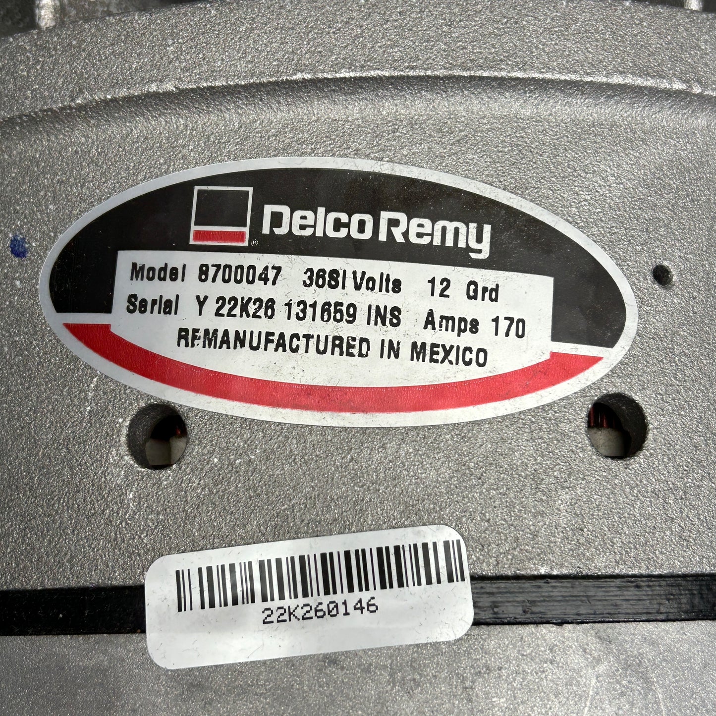 DELCO REMY Remanufactured Alternator 36SI 12V 170A 8700047 (New)