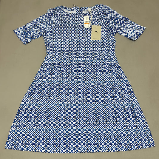 TOMMY BAHAMA Women's Tenali Tiles Short Dress Blue/White Size S (New)