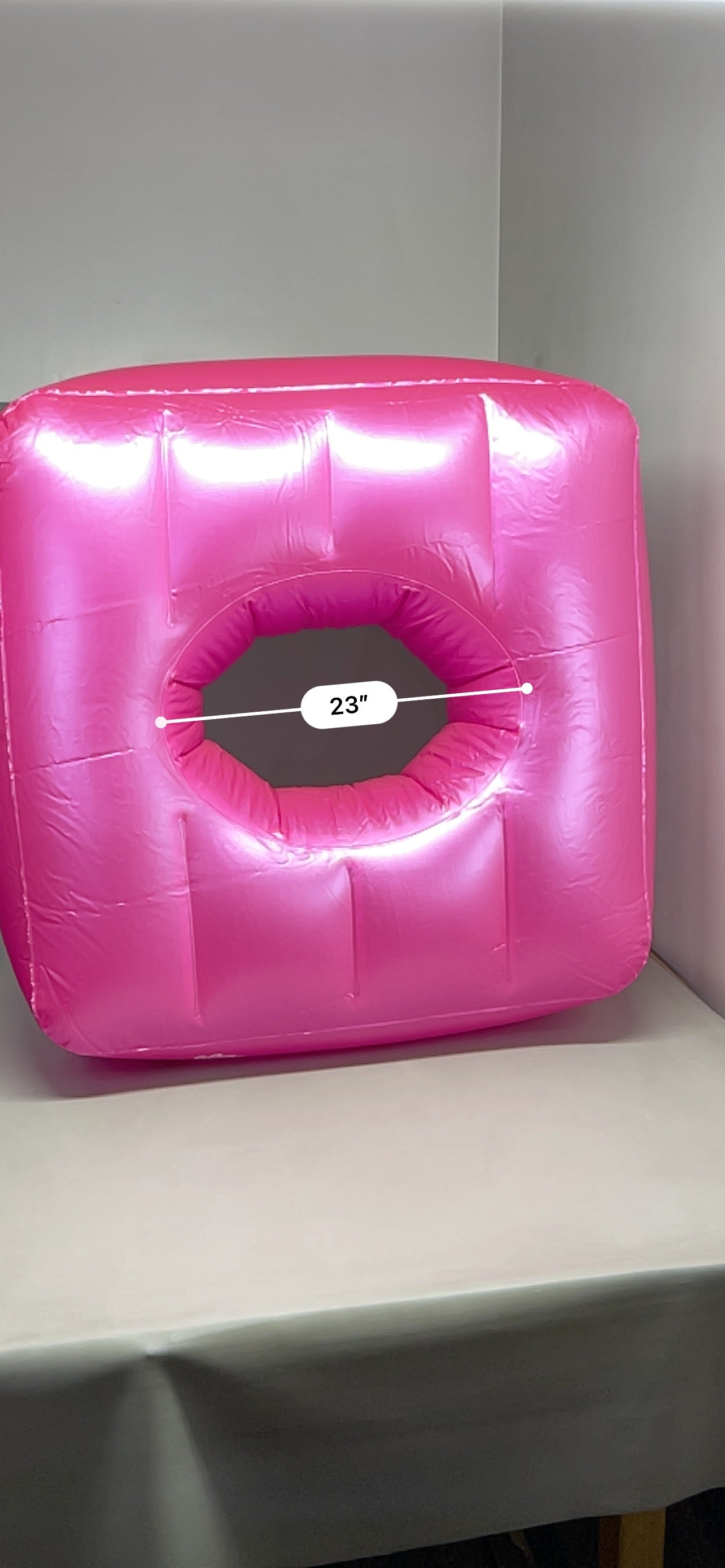 ZA@ BOOTY BEAN BAG BBL Small Inflatable Air Mattress Pink 22" Square (New) C