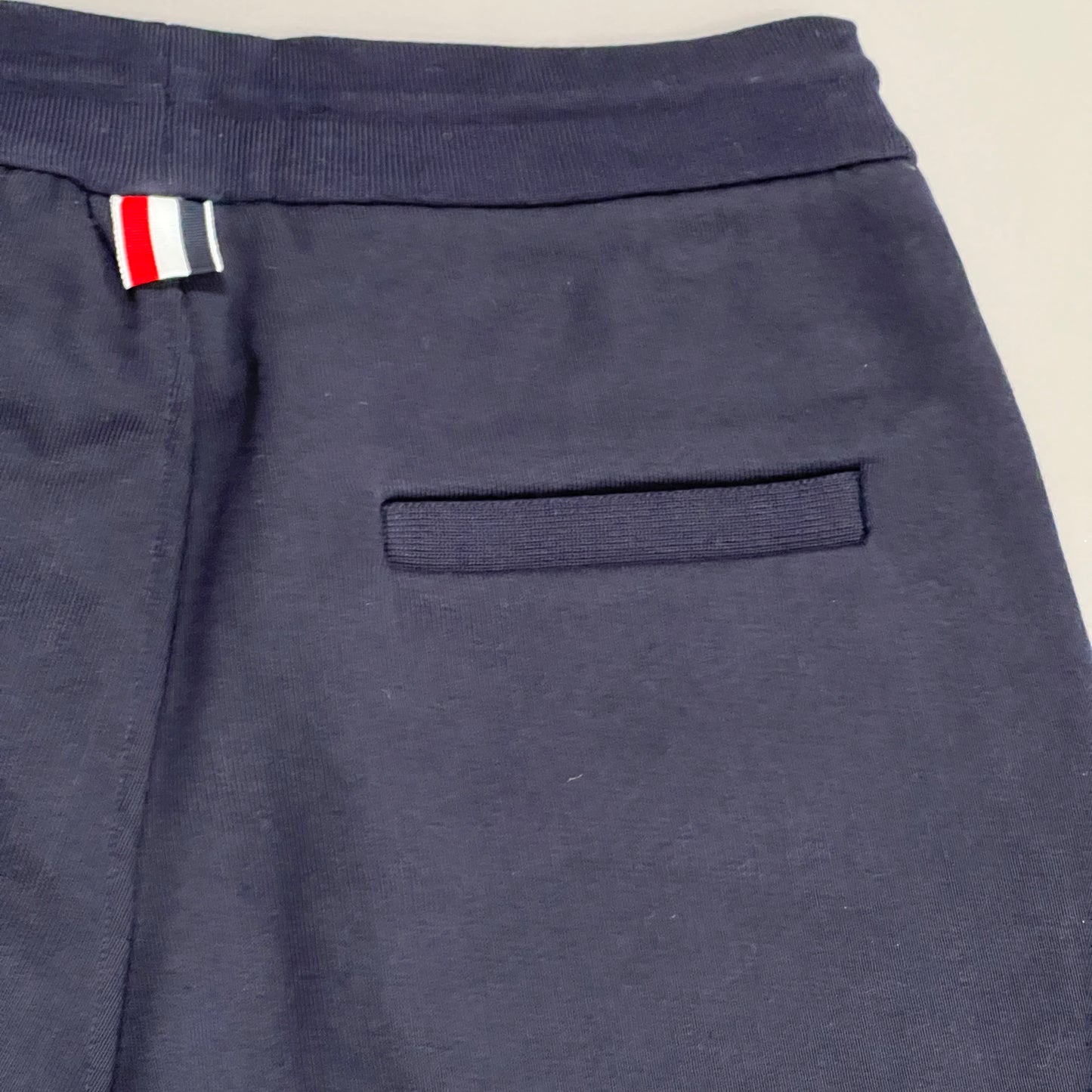 THOM BROWNE Sweatpants in Classic Loopback w/RWB Side Stripes Navy Size 0 (New)