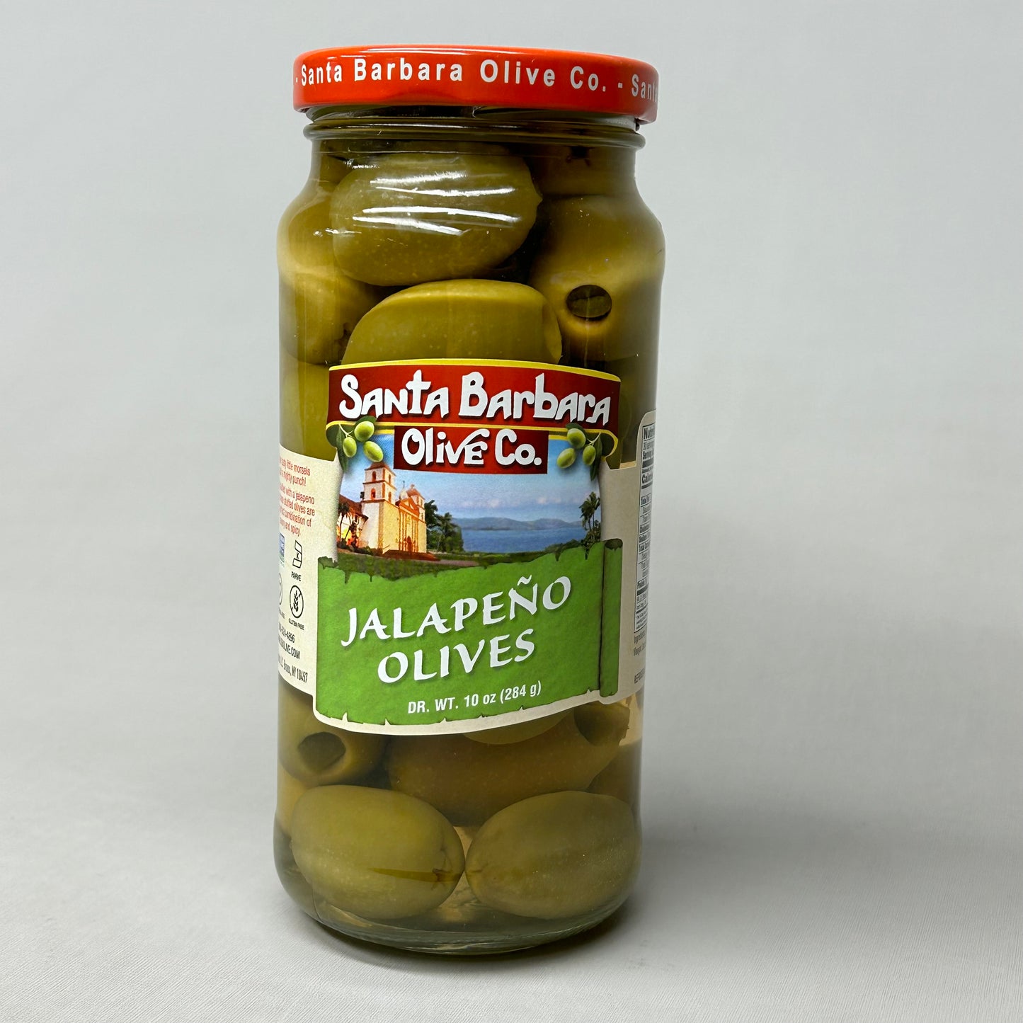 SANTA BARBARA OLIVE CO. 6-PACK! Jalapeño Stuffed Olives 10 oz Jars BB 10/24 (New)