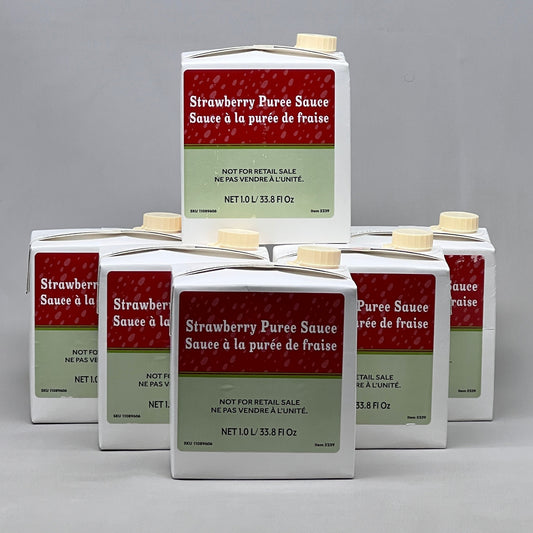 ZA@ STARBUCKS (6 PACK) Strawberry Puree Sauce (33.8 Fl oz/bottle) BB 11/25 As-Is