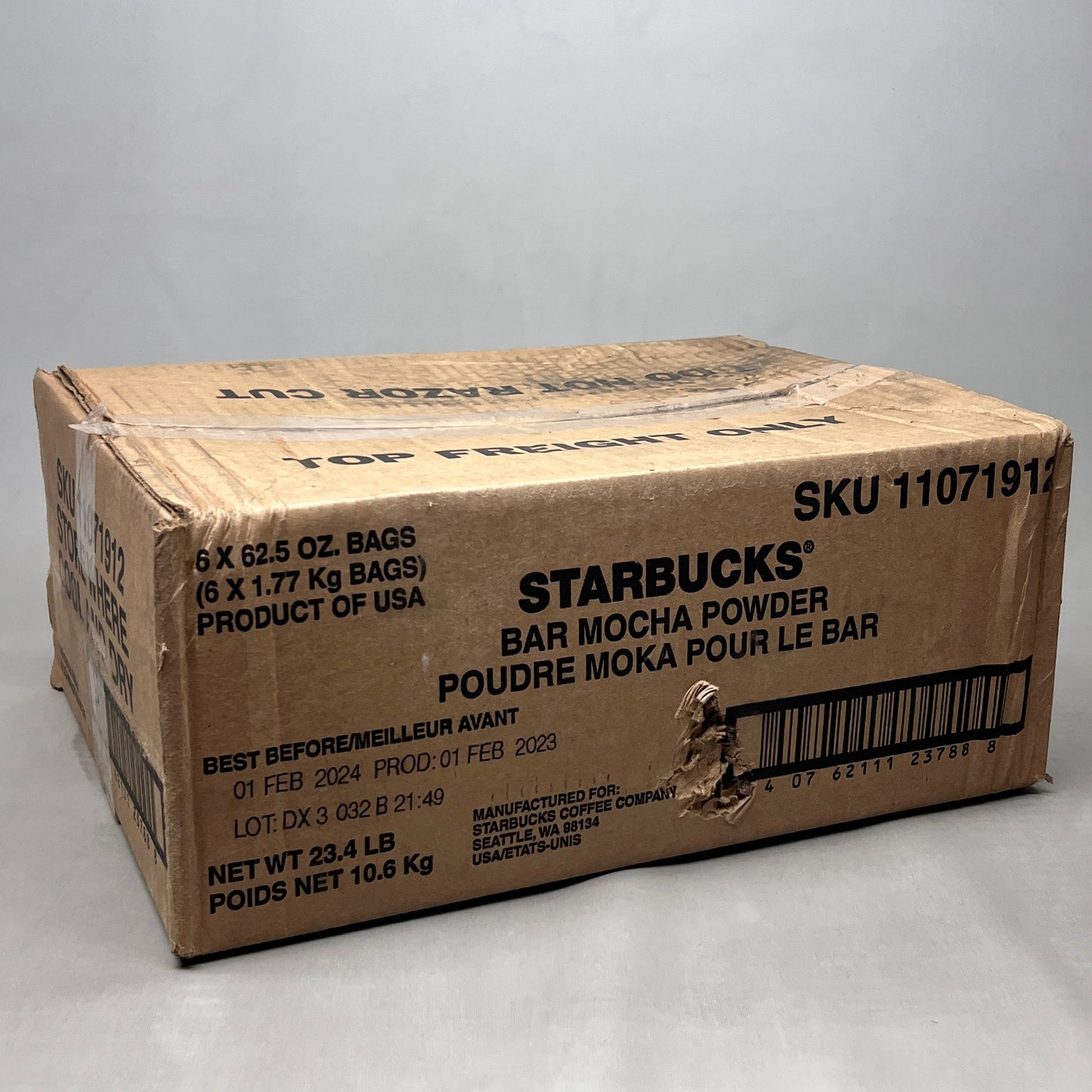 6-PK STARBUCKS Bar Mocha Powder Each 62.5 oz/bags BB 03/24 (New) A