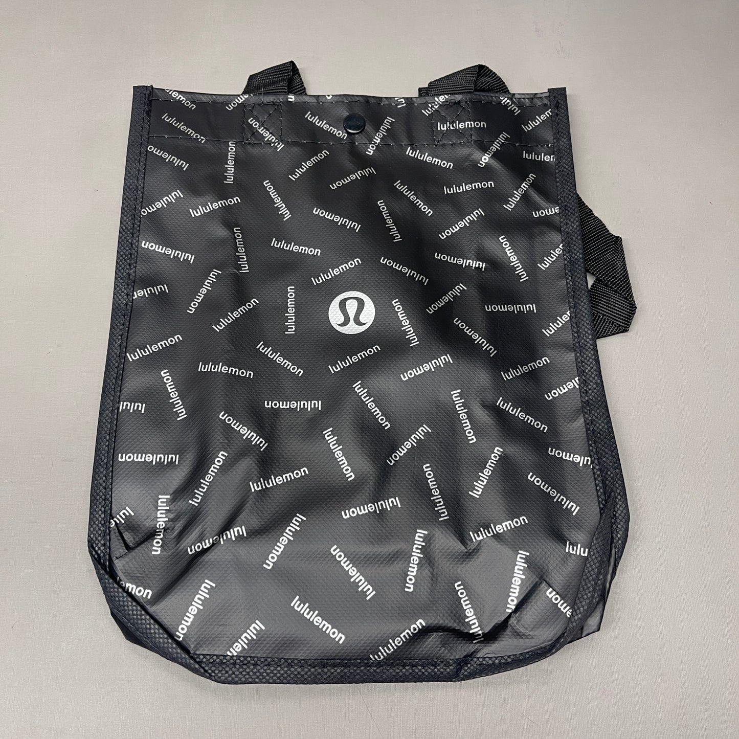 LULULEMON 3-PACK! Reusable Tote Shopping Bags Sz 9"W x 12"H x 4"D Black (New)