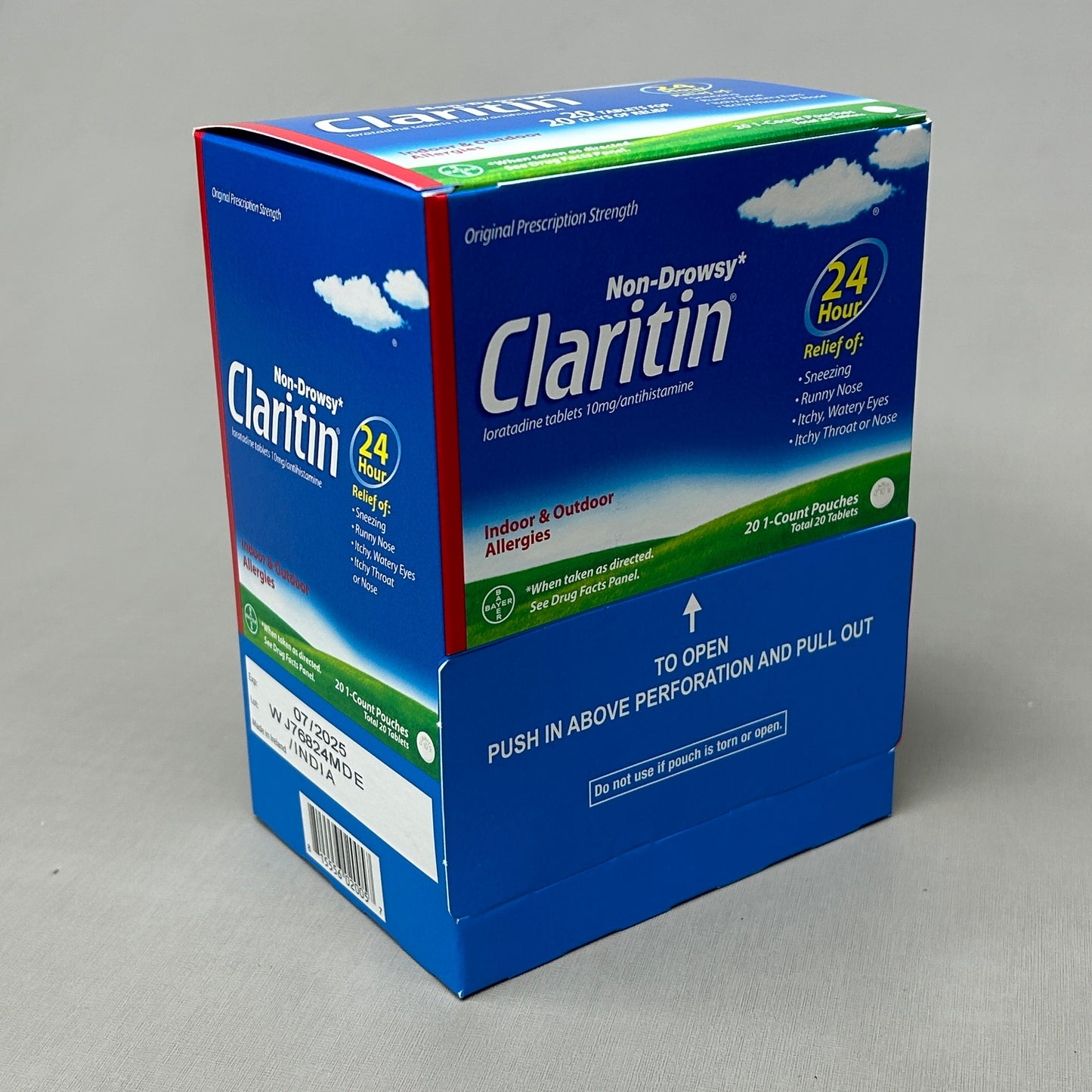 CLARITIN (2PK, 40 Total Tablets) Non-Drowsy Loratadine 24 Hour Allergies 07/25