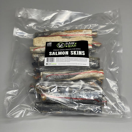 VITAL ESSENTIALS Raw Bar Freeze-Dried Salmon Skins Dog Treats 20 pcs (07/24)