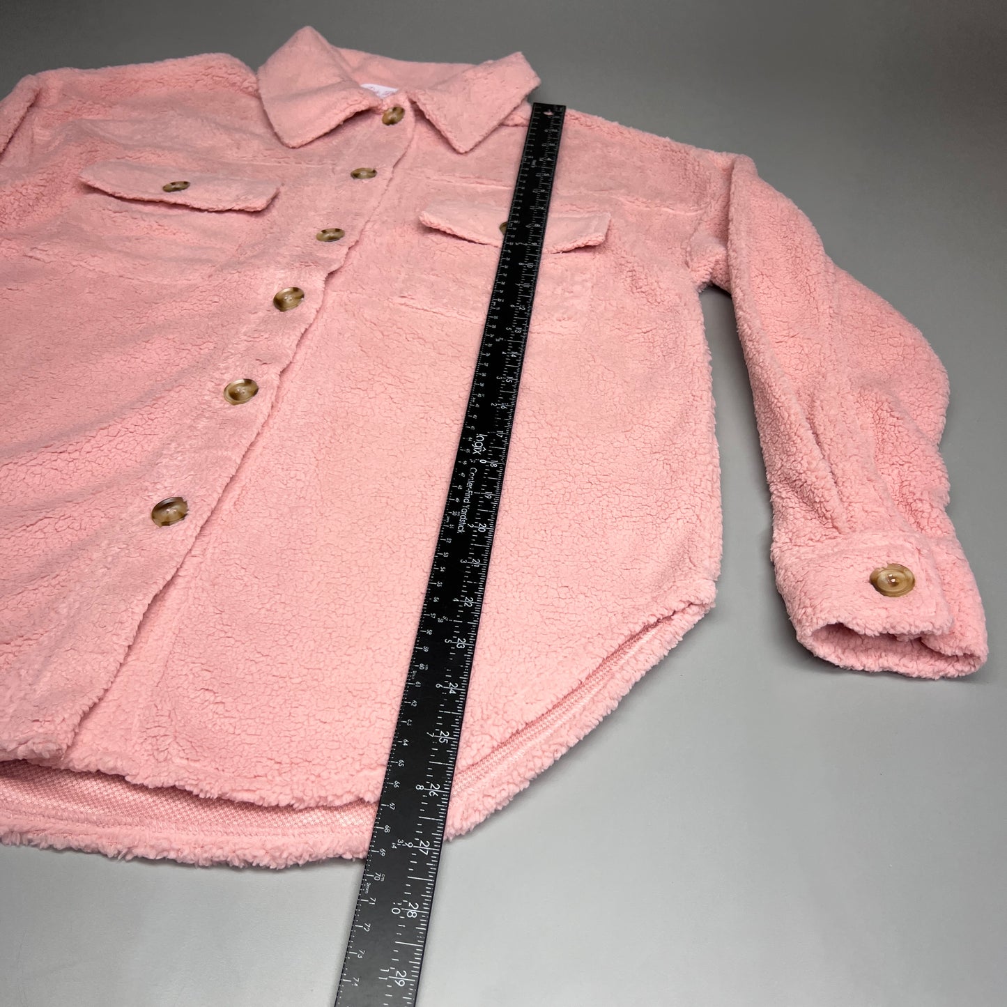 PINK LILY Fleece Button-up Jacket Women's Sz XS Mauve Pink PL177 (New)