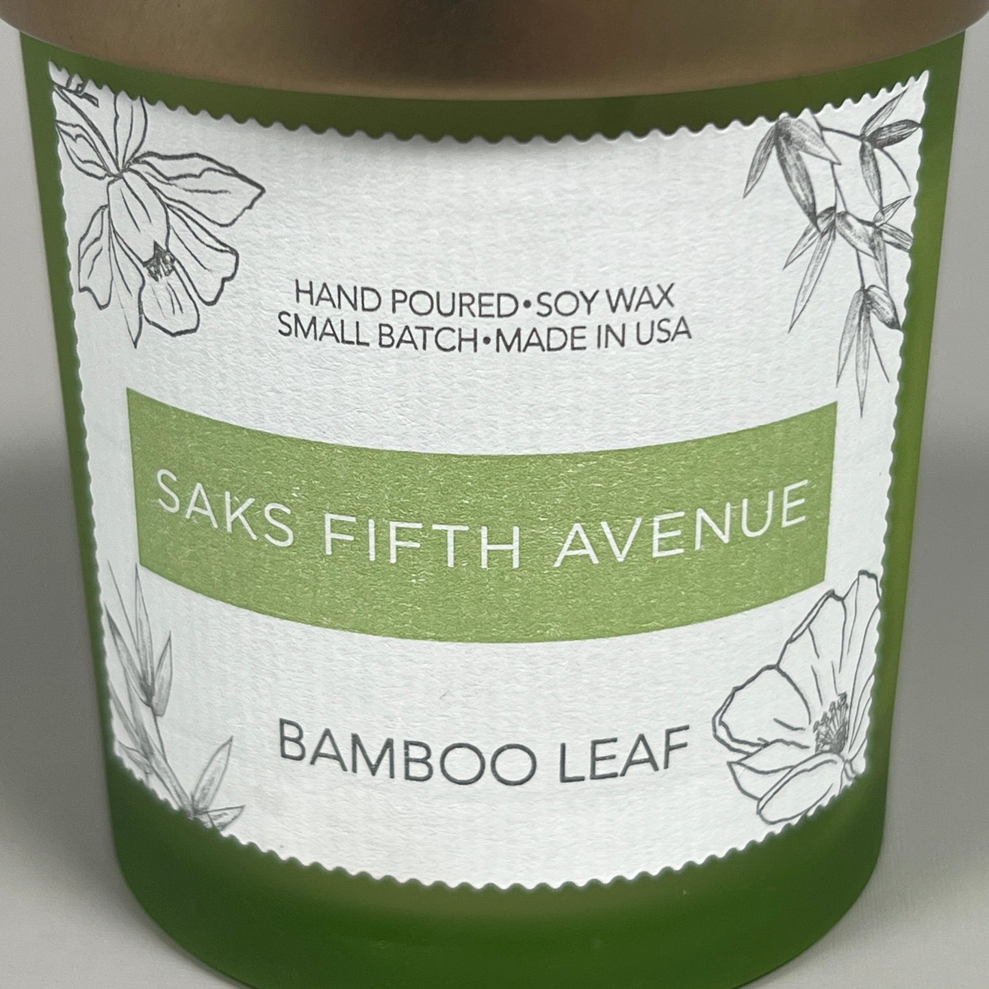 SAKS FIFTH AVENUE Bamboo Leaf Hand Poured Soy Wax Candle 8 fl oz LOT OF 4 (New)
