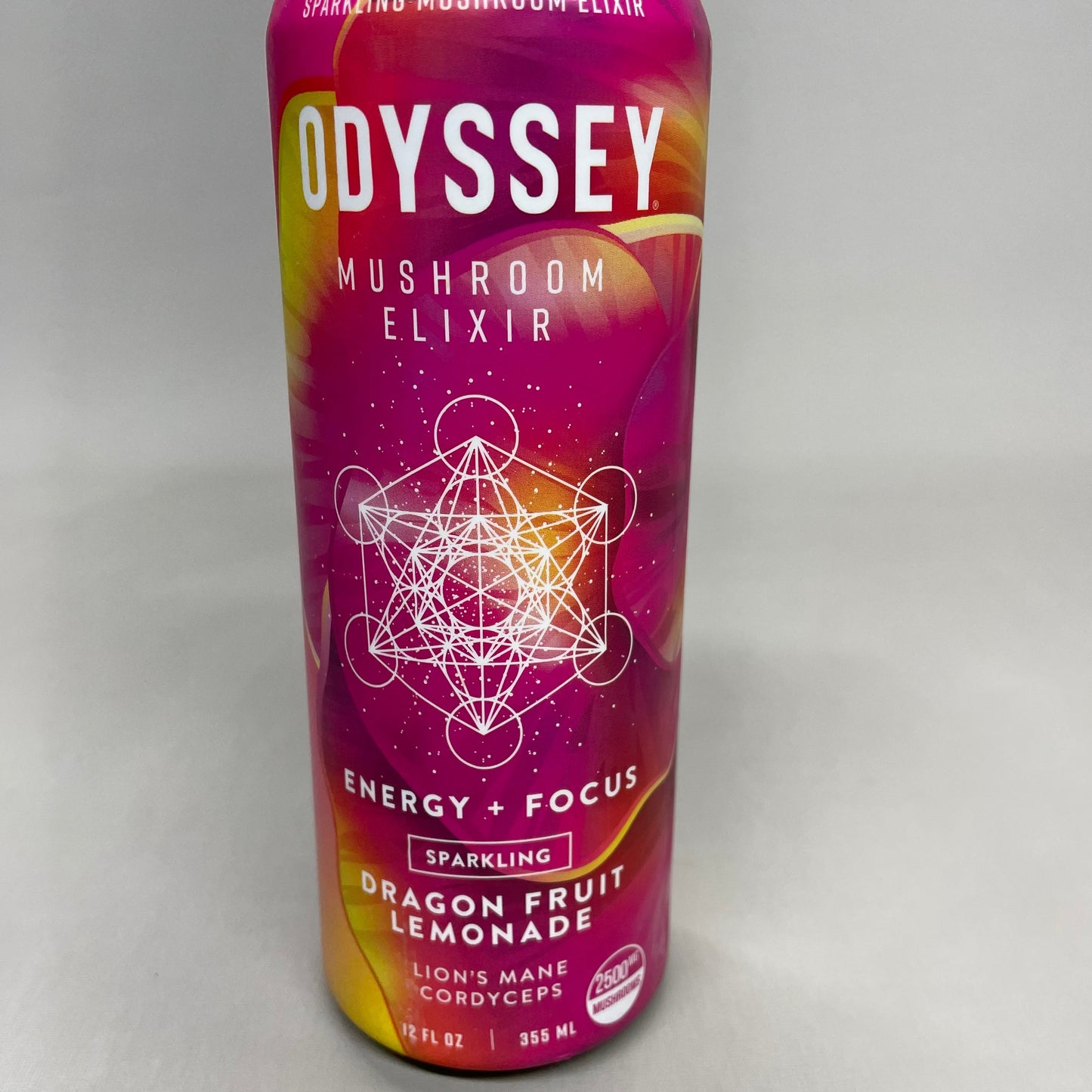 ZA@ ODYSSEY 12-PACK Mushroom Elixir Sparkling Drink Energy + Focus Dragon Fruit Lemonade 12 fl oz BB 05/25 (New Other) A