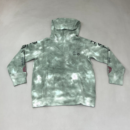 RVCA Artist Network Program Tie Dye Hoodie Youth Sz M /12 AVBSF00106 Green (New)