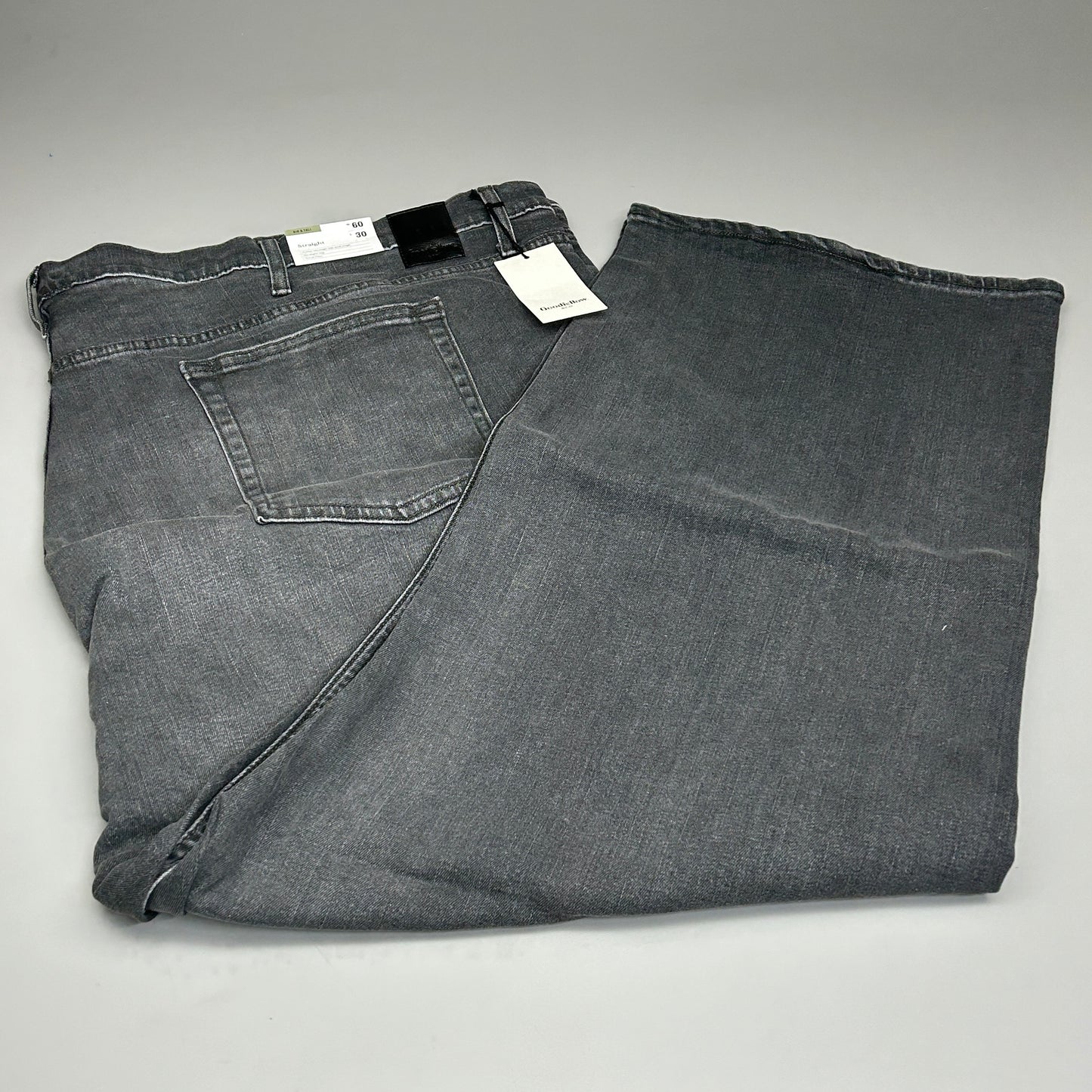 GOODFELLOW & CO Men's Big & Tall Straight Fit Jeans Black Denim Sz 60Wx30L (New)