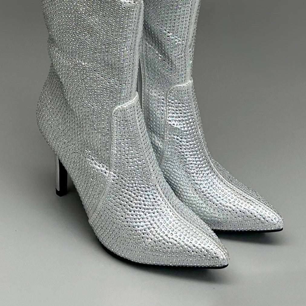 MIA Mackynzie Silver Stone Tall Heeled Boots Women's Sz 7.5M Q100302