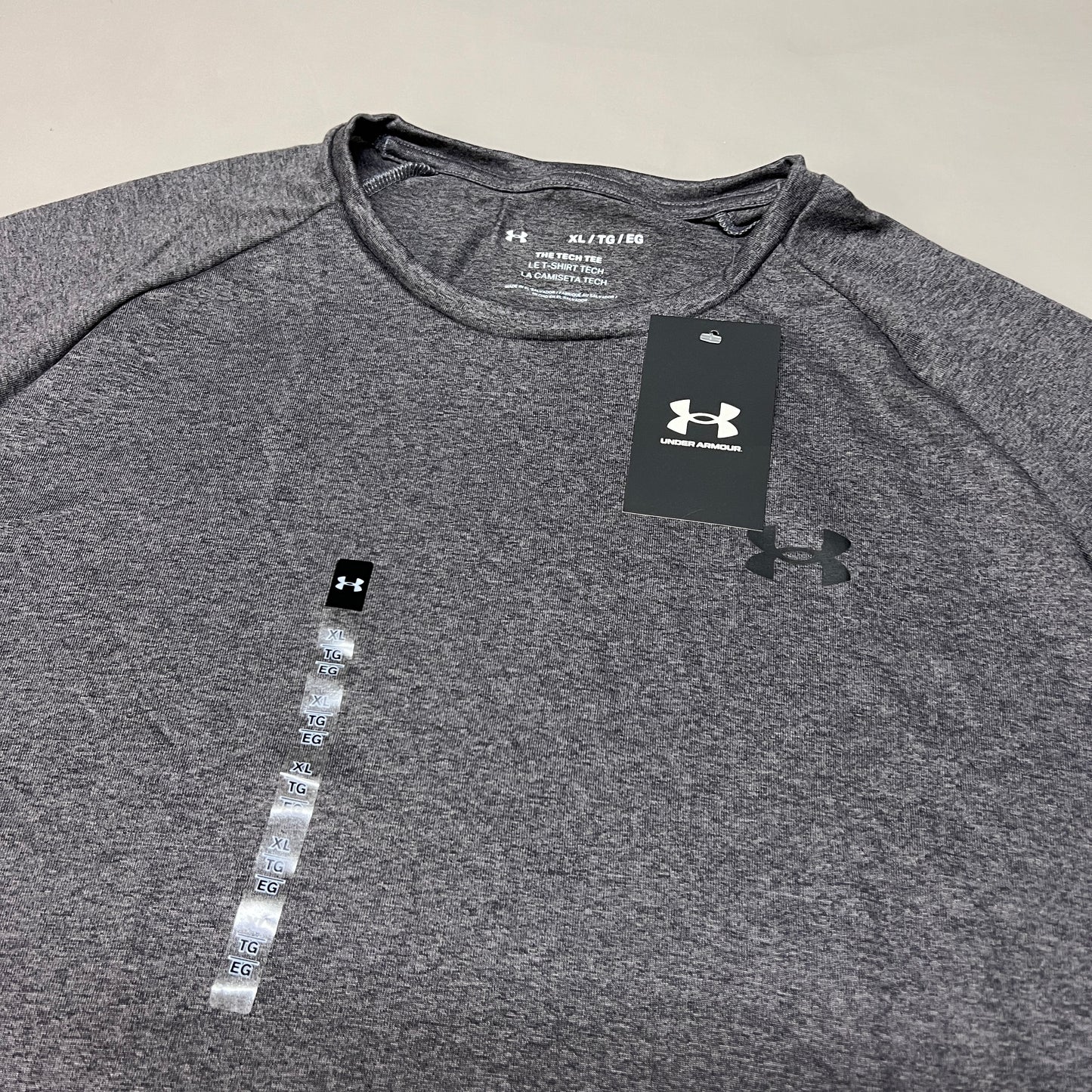 UNDER ARMOUR Tech 2.0 Short Sleeve Tee Men's Carbon Heather / Black - 090 Sz XL 1326413(New)