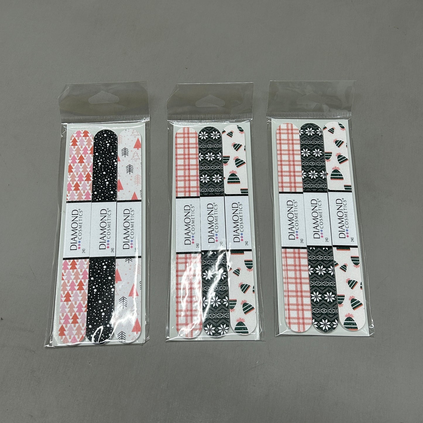 DIAMOND COSMETICS 3 Packs of 3! Holiday Nail Files Multiple Prints 85386DT (New)