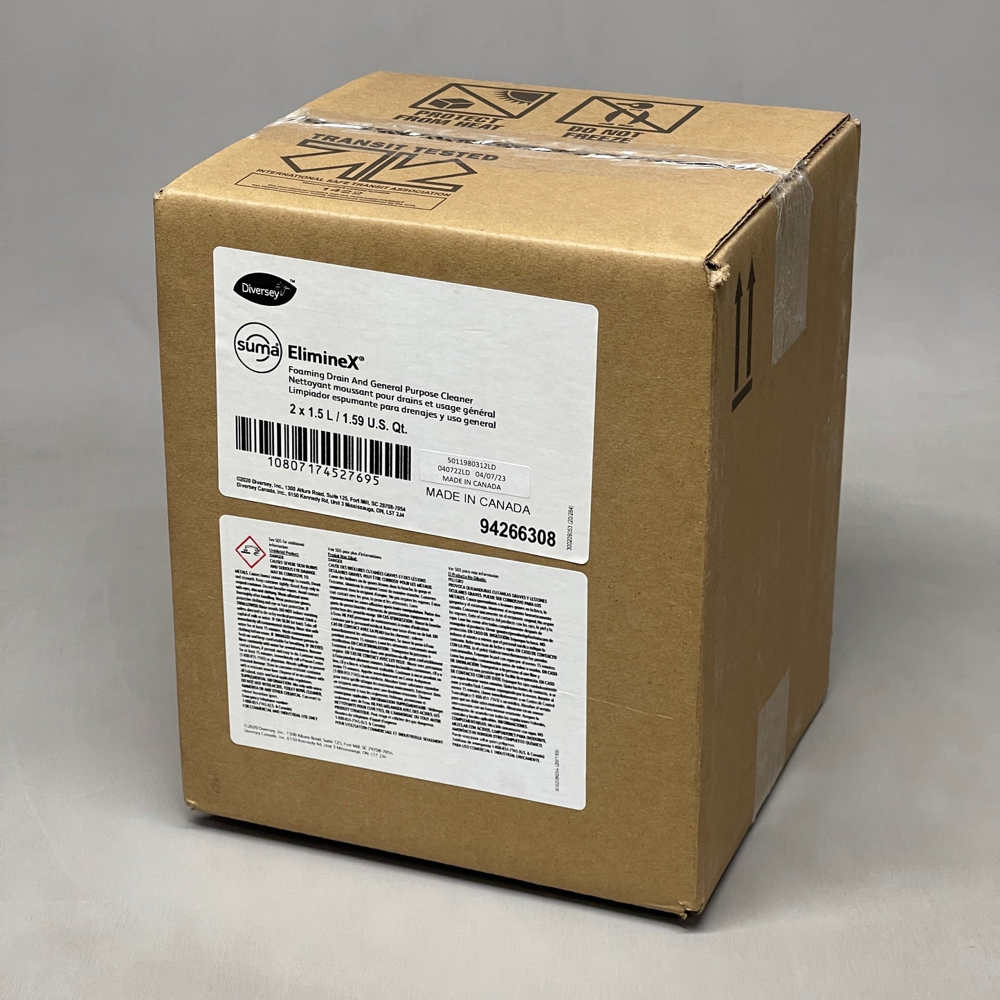 ZA@ DIVERSEY Suma Eliminex Foaming Drain & General Purpose Cleaner 10-PK x 1.5L 94266308 (New) C