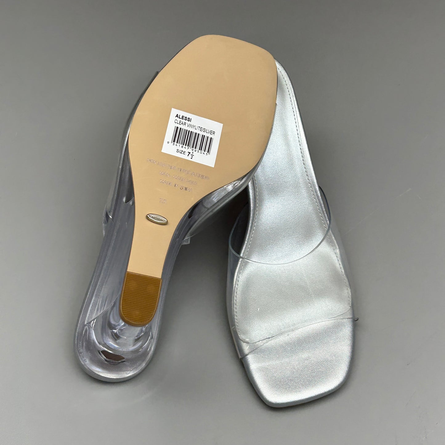 TONY BIANCO Alessi Clear Vinylite/Silver Wedges Women's Heels Sz 7.5 (New)
