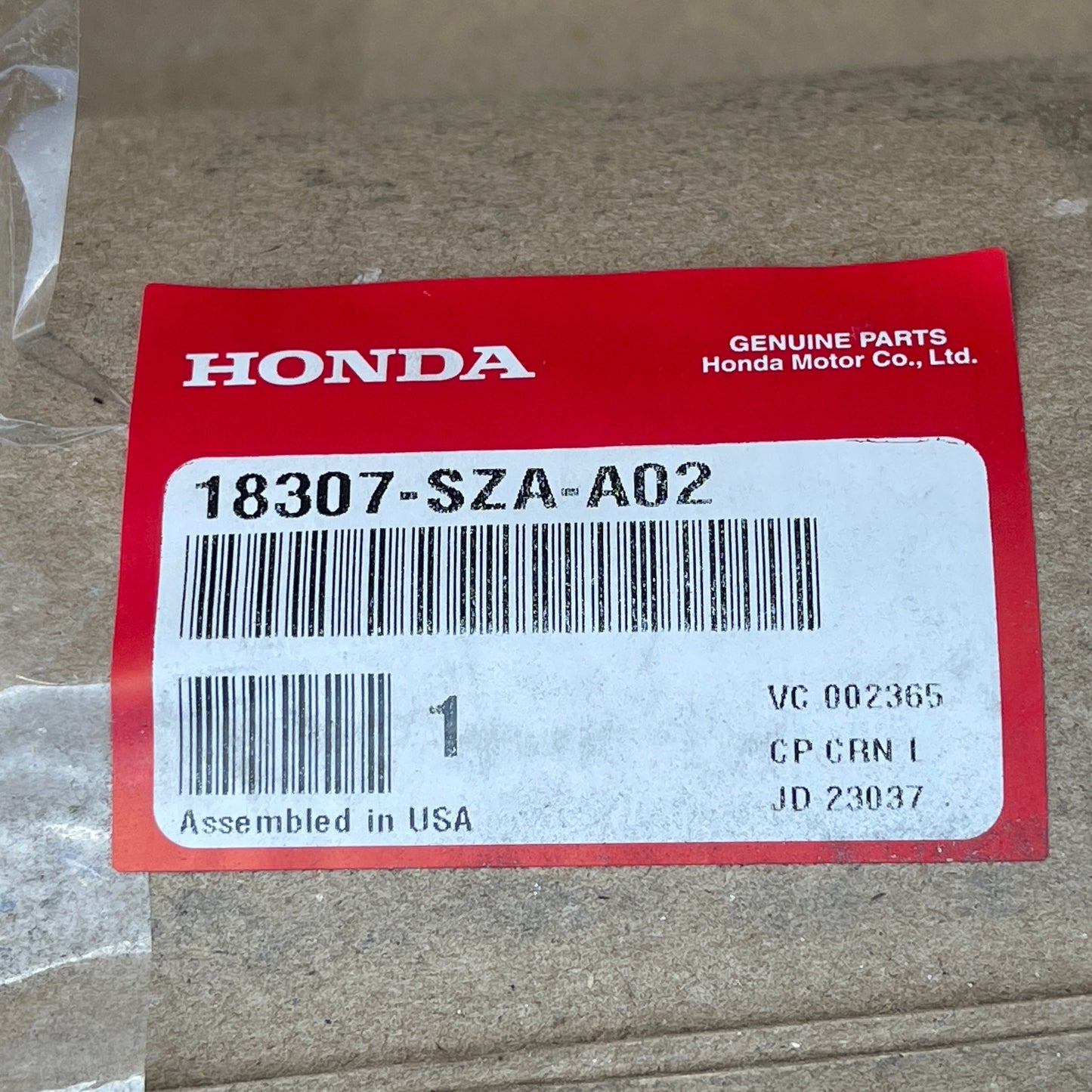 Z@ HONDA Pilot 2009-2015 Exhaust / Muffler Assembly OEM Authentic 8307-SZA-A02 (New)