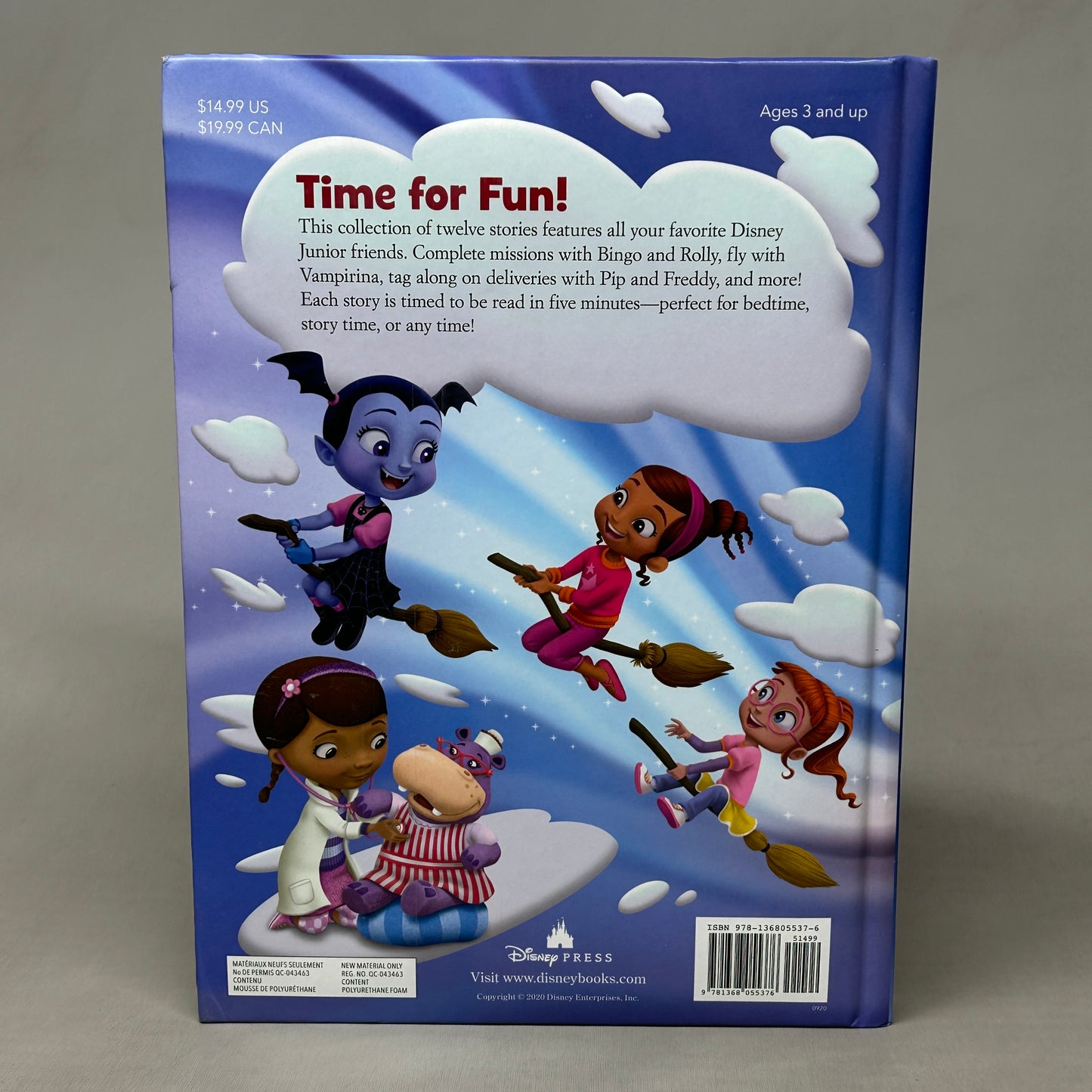 DISNEY JUNIOR 5 Minute Disney Junior Stories Hardback Book (New)